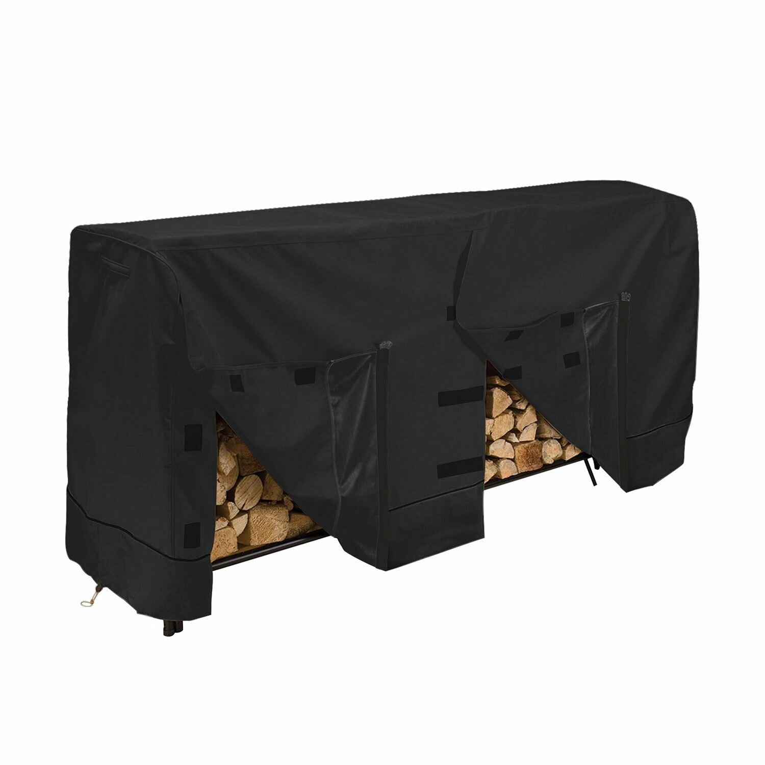 Водонепроницаемый чехол для дровницы 244x61x107 см черный прочная защита от дождя снега и солнца с удобными застежками и регулируемыми ремнями