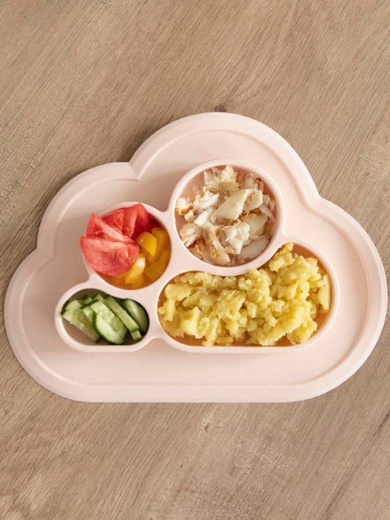 Тарелка для кормления малышей  Детская силиконовая 4 секции