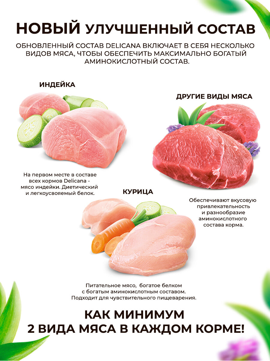 Корм сухой Delicana для стерилизованных кошек/ кастрированных котов Ягненок 8 кг — фото 1