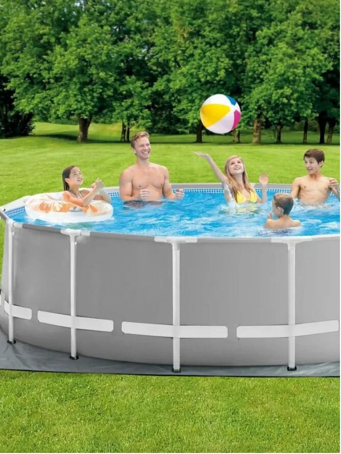Каркасный бассейн Intex 427х107см Prism Frame  +фил.-насос 3785л\ч лестница тент подстилка