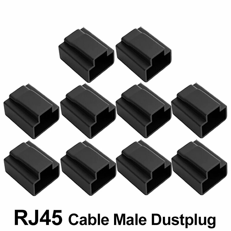 Пылезащитные колпачки для разъемов RJ45 BAPPSUS, Black, 10Pcs