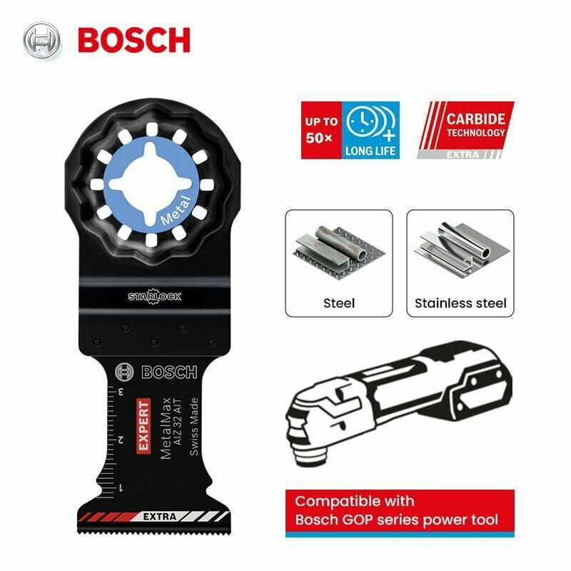 Пильный диск Bosch AIZ 32 AIT Starlock Expert Metal Max твердосплавные наконечники для резки металла универсальный аксессуар для мультитулов Bosch GOP 32 мм ширина 40 мм глубина реза