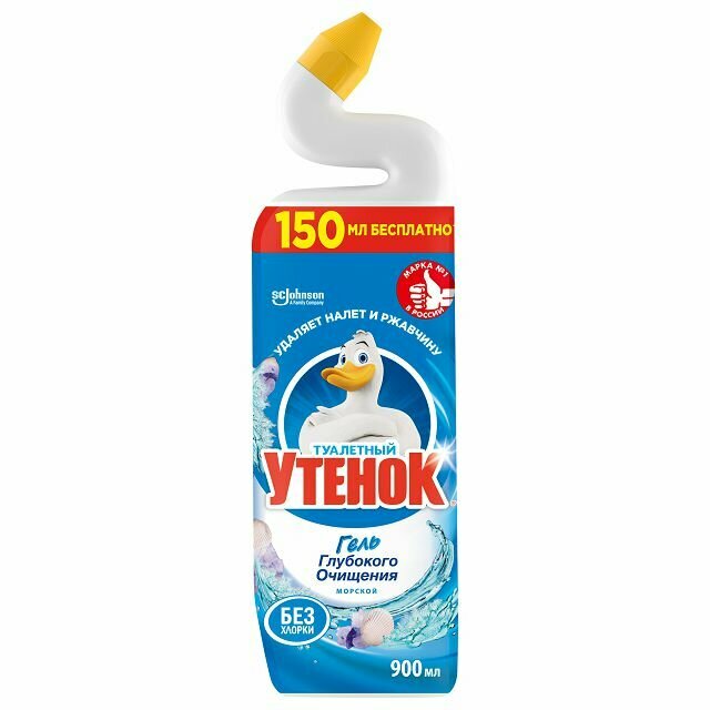 Средство для туалета туалетный утенок 5в1 Морской гель 900мл