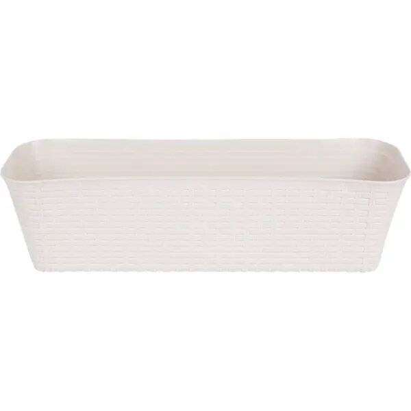 Ящик балконный Idea Ротанг 57.5x18x16 см v16.5 л пластик белый