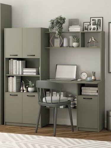 Изображение товара Есэндвич Лаворо 7 Компьютерный стол со шкафом 160х160х50 см левый (Хаки)