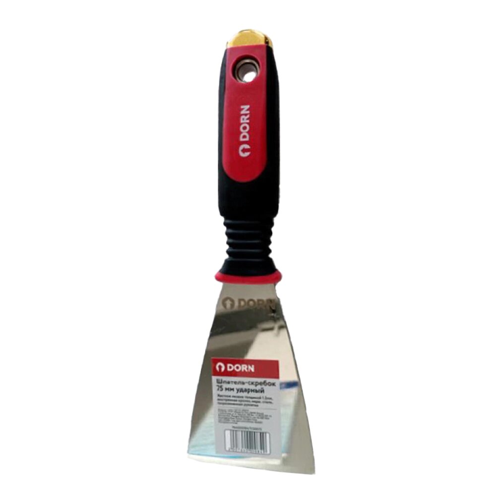 Шпатель-скребок DORN 75мм нержавеющая сталь заостренная кромка металлический боек