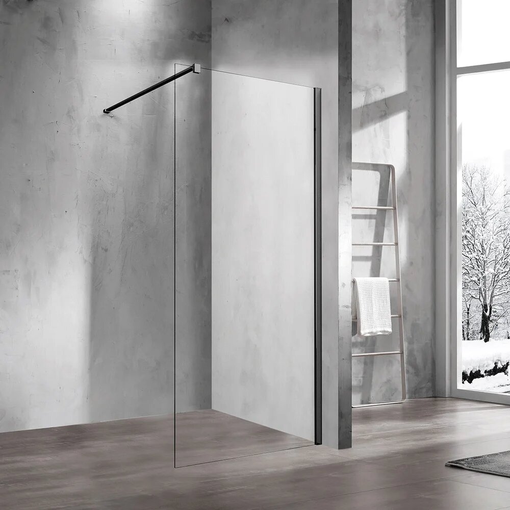 Душевая перегородка Vincea Walk-in VSW-1H900CLB 90 см профиль матовый чёрный стекло прозрачное