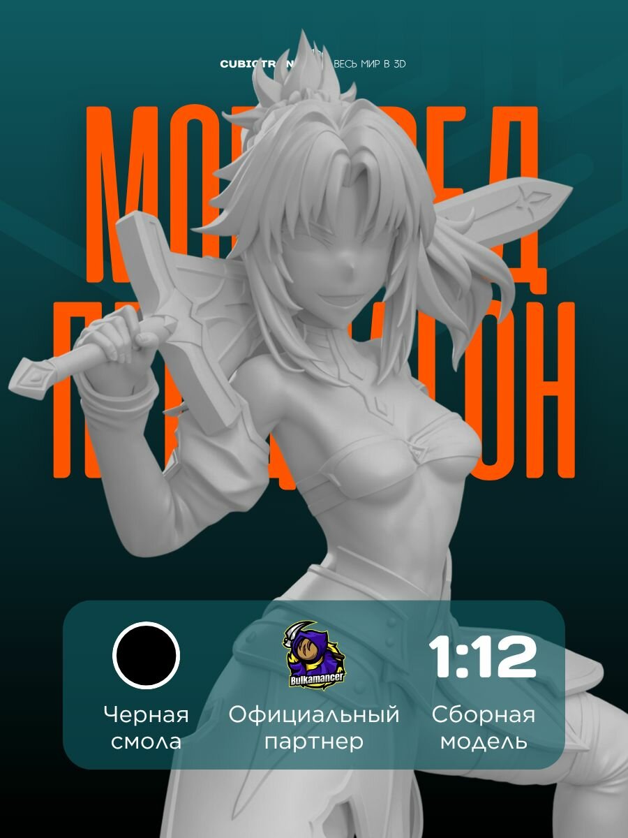 3D фигурка "Мордред Пендрагон" из аниме Fate, черная, 183 мм