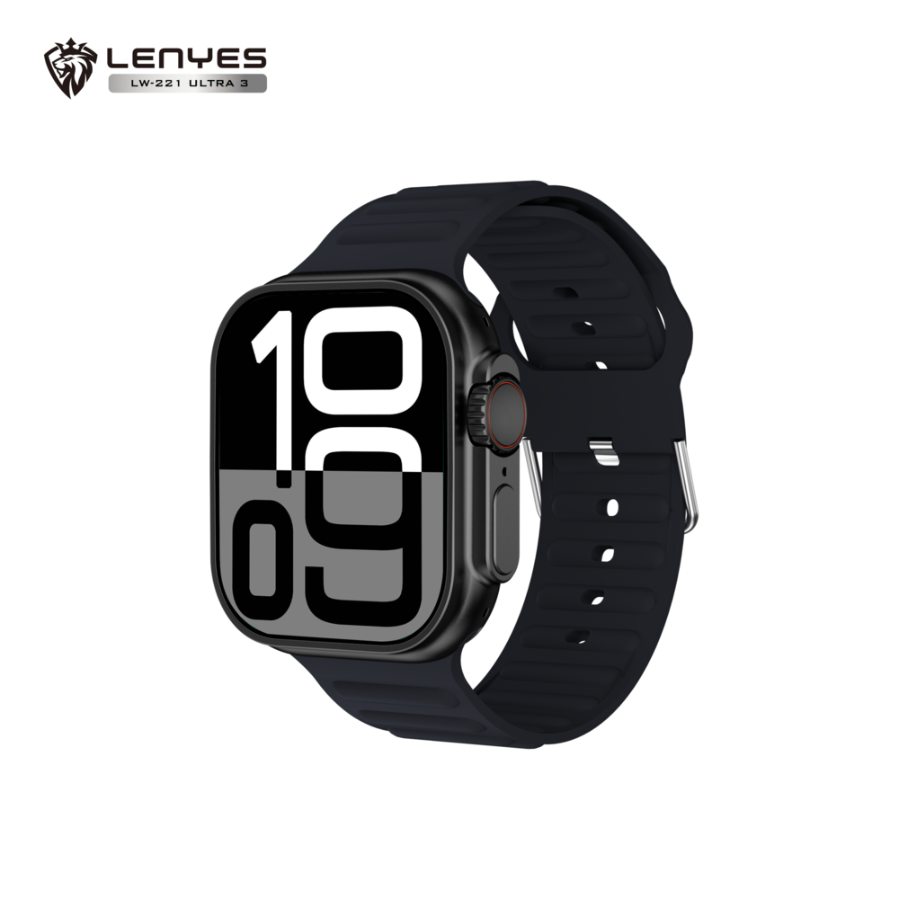 Смарт часы LENYES LW221 Ultra 3 Black с сердечным монитором и водостойкостью, оригинал