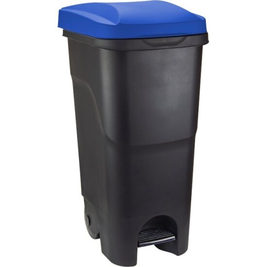 Бак для мусора Idea 85л с педалью на колесах М 2399 Синий