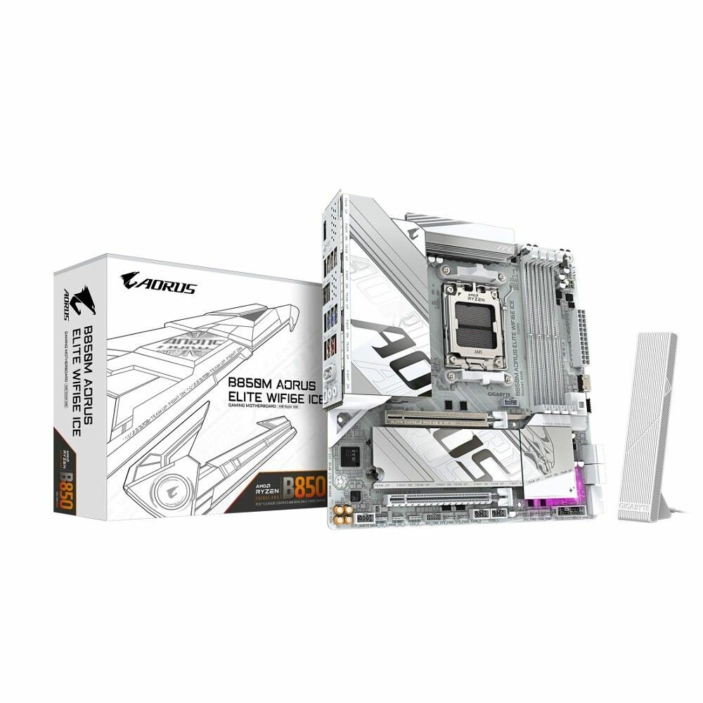 Материнская плата GigaByte B850M AORUS ELITE WIFI6E ICE micro - ATX 256 ГБ