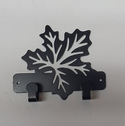 Настенная металлическая вешалка Кленовый лист, 2 крючка, сталь 2 мм — фото 1