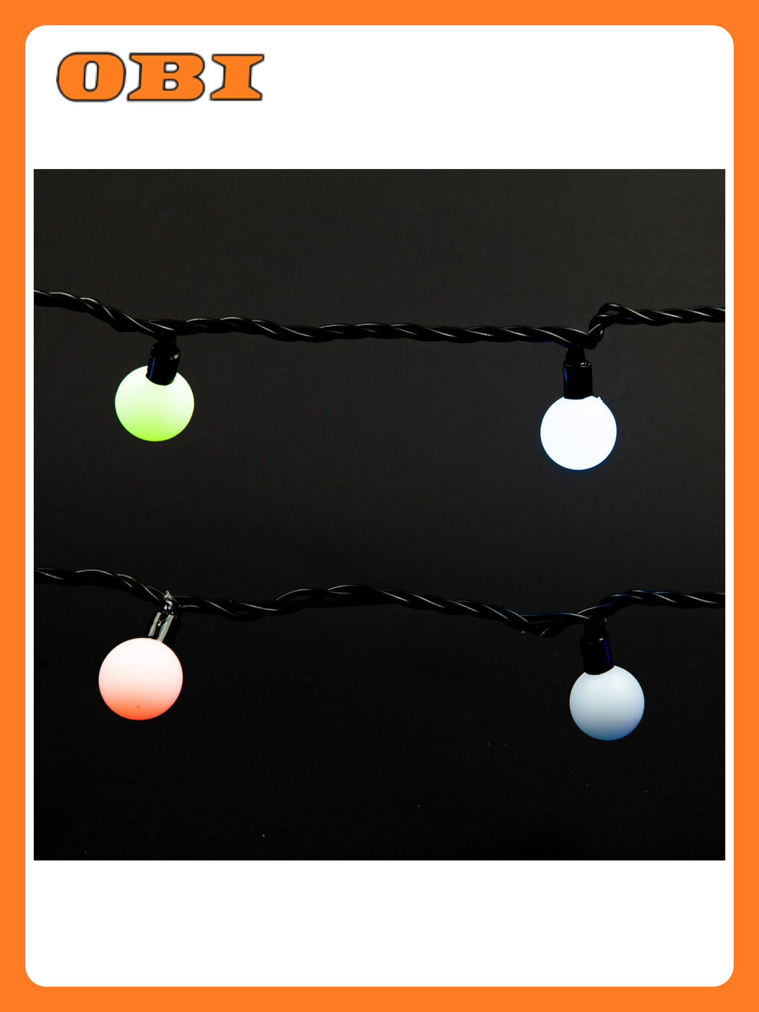 Гирлянда с насадками Шарики 70 LED разноцветная 10 м