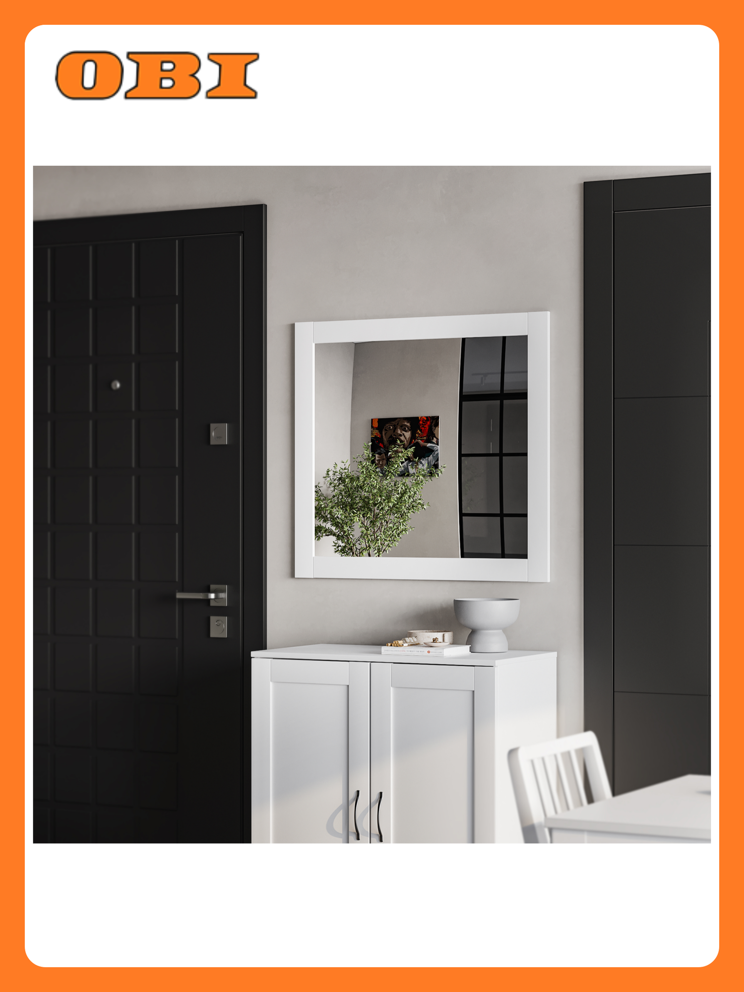 Зеркало навесное Шведский Стандарт Сириус 78х78 см белое