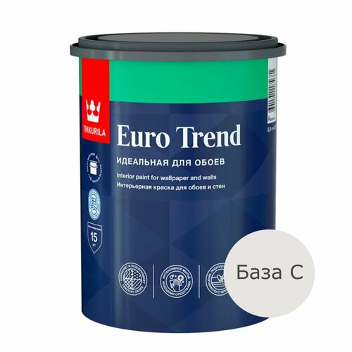 фото Tikkurila euro trend краска интерьерная для обоев и стен, база с (0,9л)