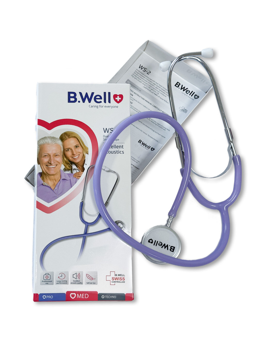 Стетоскоп B.Well WS-2, профессиональный, двусторонняя головка — фото 1