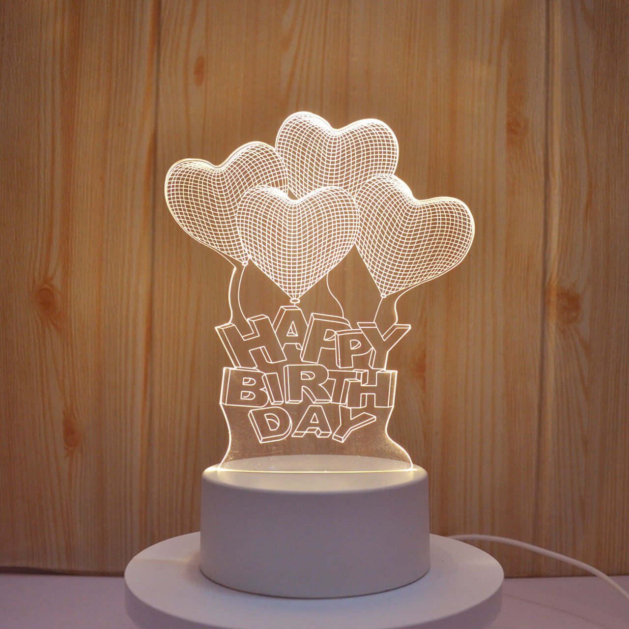 Ночник 3D, светильник настольный светодиодный, тёплый свет, с USB шнуром