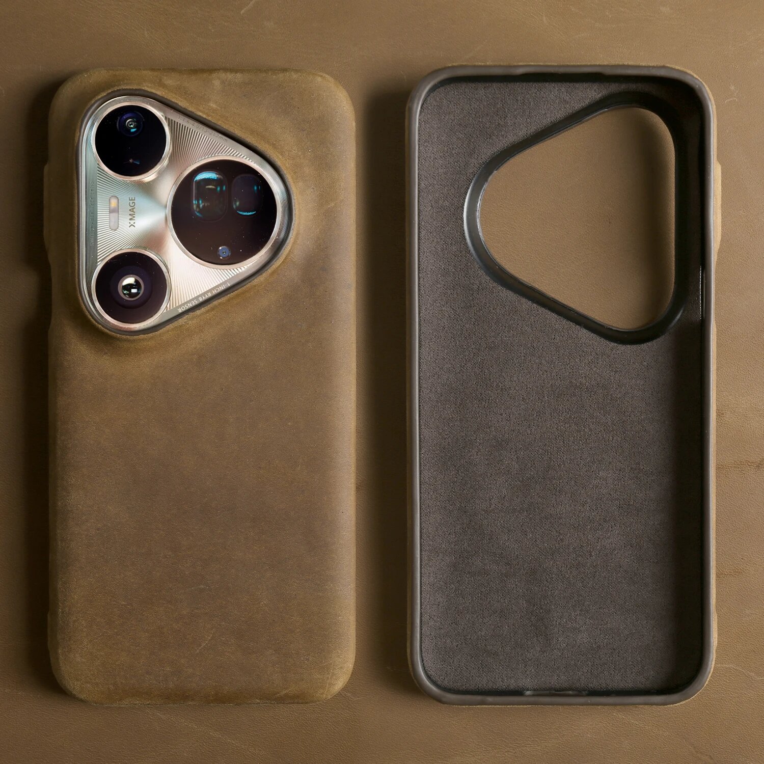 Кожаный чехол Khaki 3807 для Huawei Mate 80