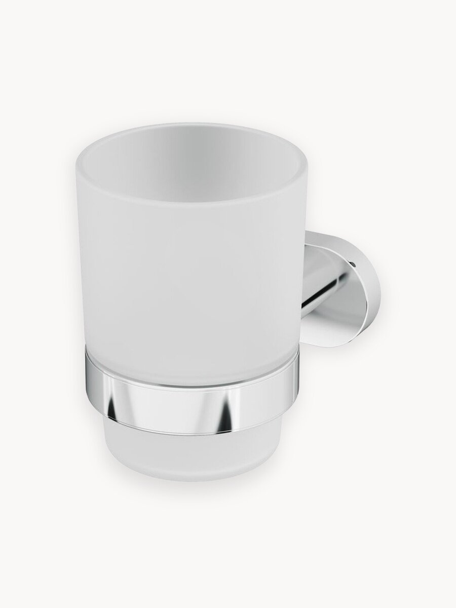 Стакан с настенным держателем AM.PM Sense L стеклянный, хром