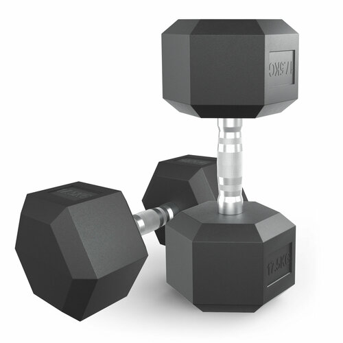 Гантель гексагональная UNIX Fit обрезиненная 17,5 кг, 2 шт.