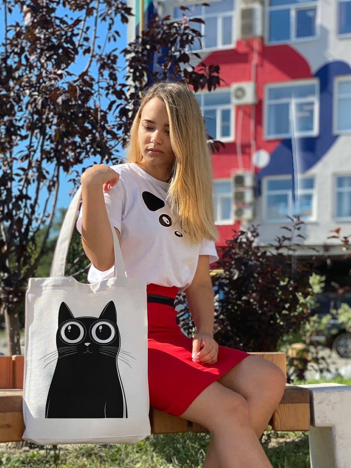 Сумка шоппер Gerasim, фактура плетеная, черный/бежевый — фото 1