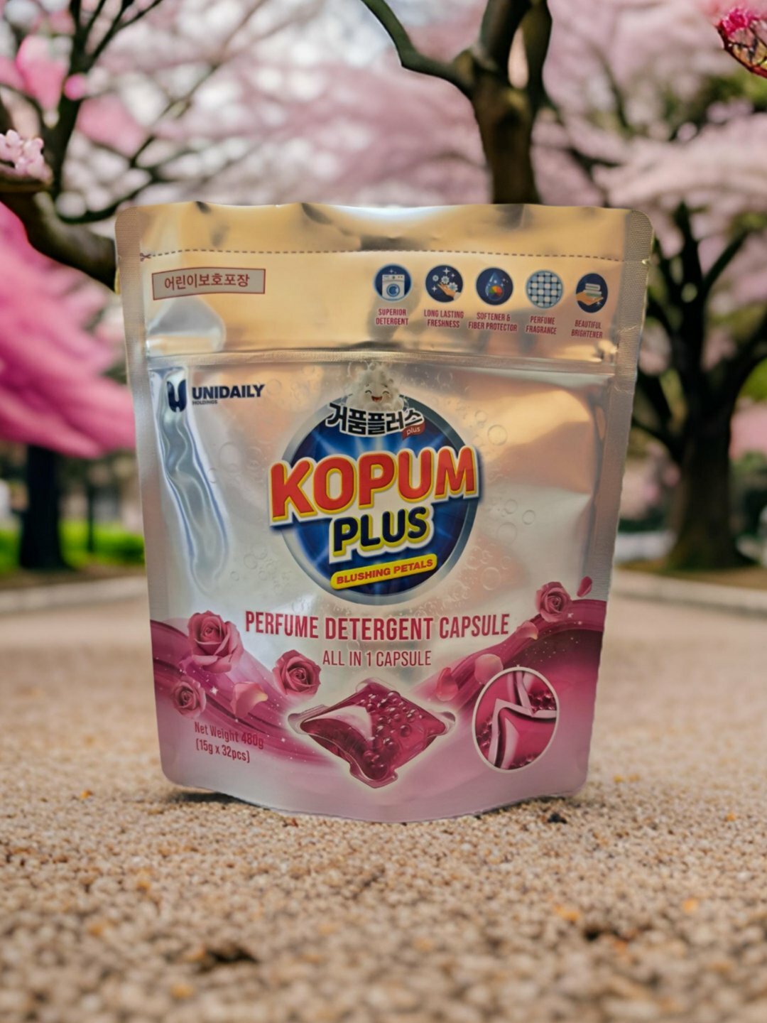 Капсулы для стирки Kopum Plus, автомат, ароматизированные, Корея, 32шт