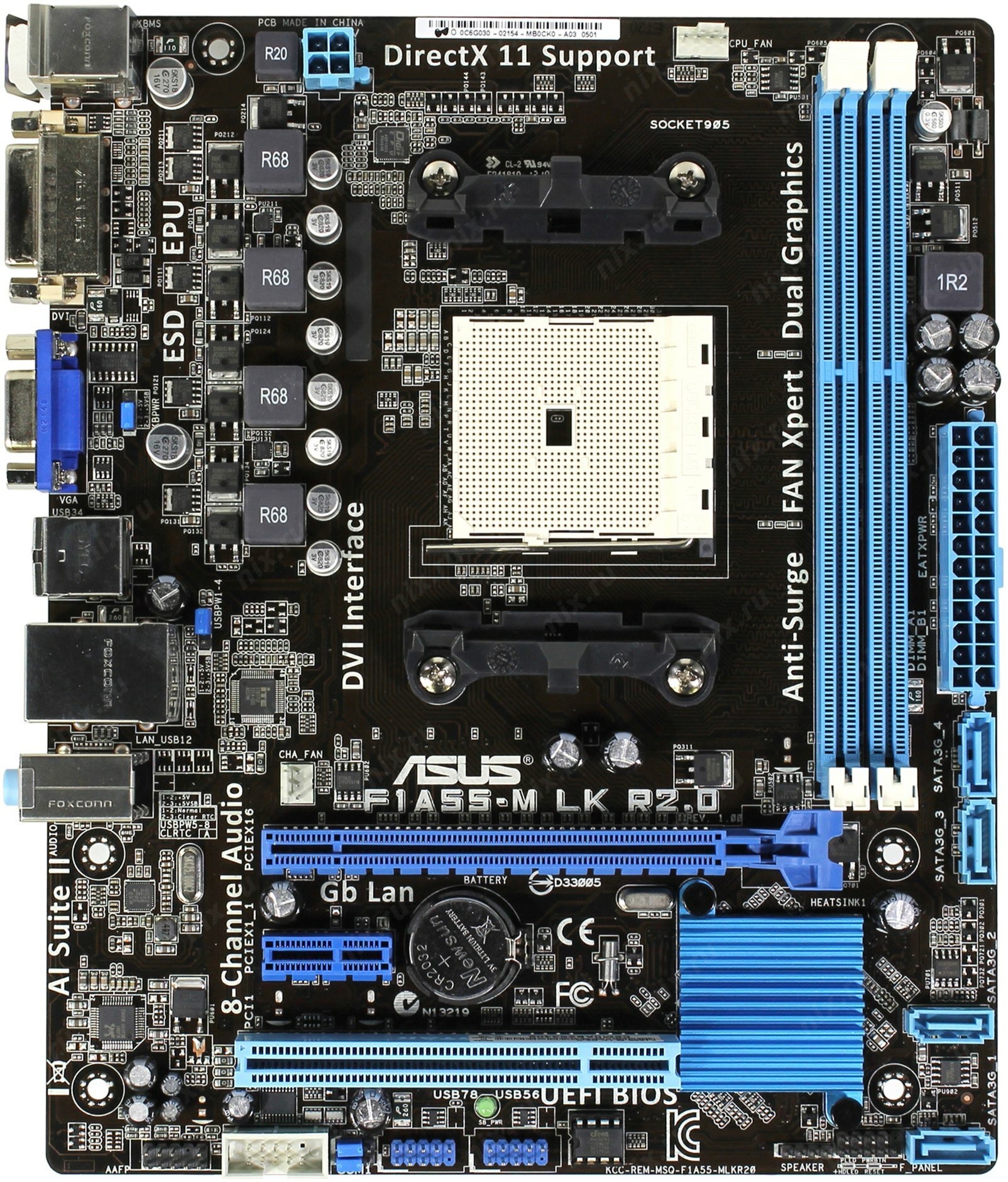 Материнская плата F1A55-M LK R2.0 Socket FM1 AMD A55 MicroATX
