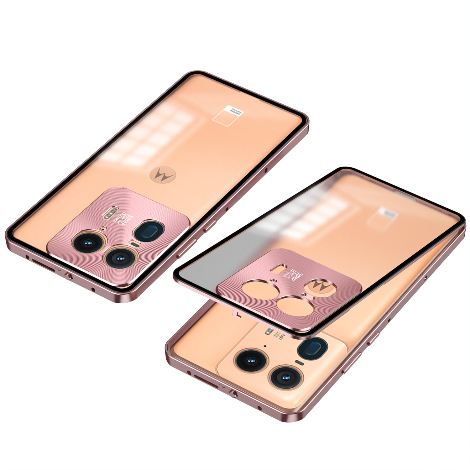 Подходит для Моторола Мото Edge 50 Ultra / Motorola Moto X50 Ultra Чехол для смартфона, Металлическая эластичная пряжка в рамке два в одном