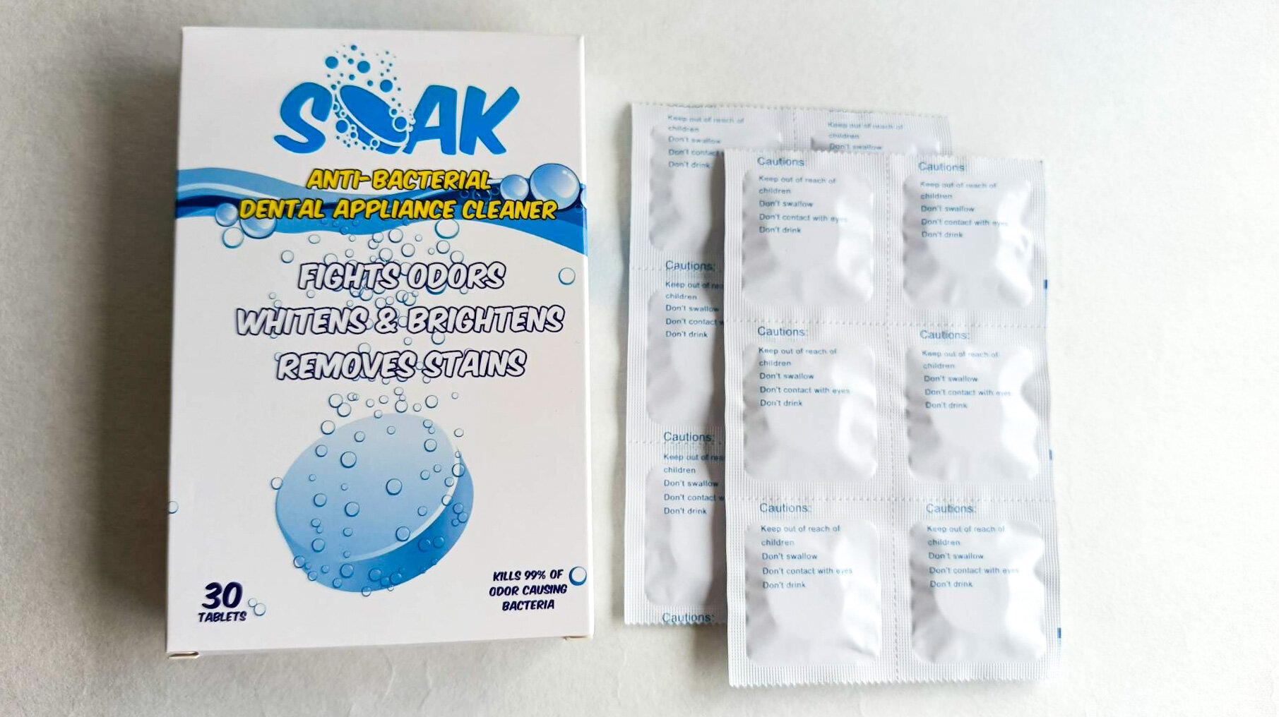 Изображение Таблетки SLAK для очищения зубных протезов, капп и ретейнеров