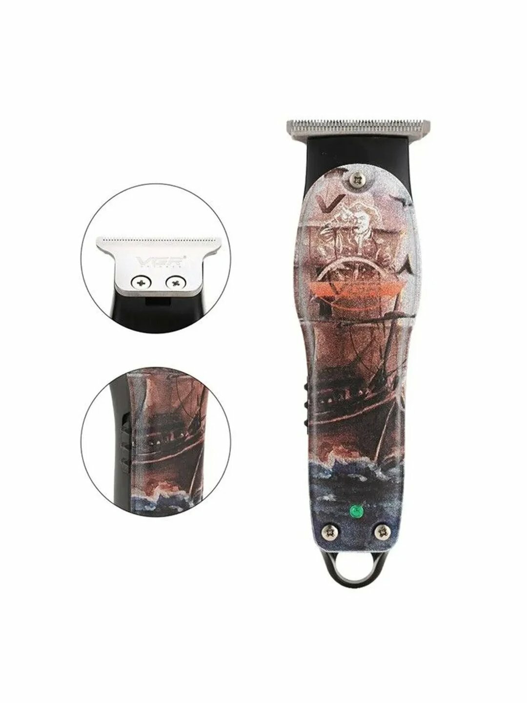 Машинка для стрижки VGR V-953, питание от USB, нержавеющая сталь — фото 1