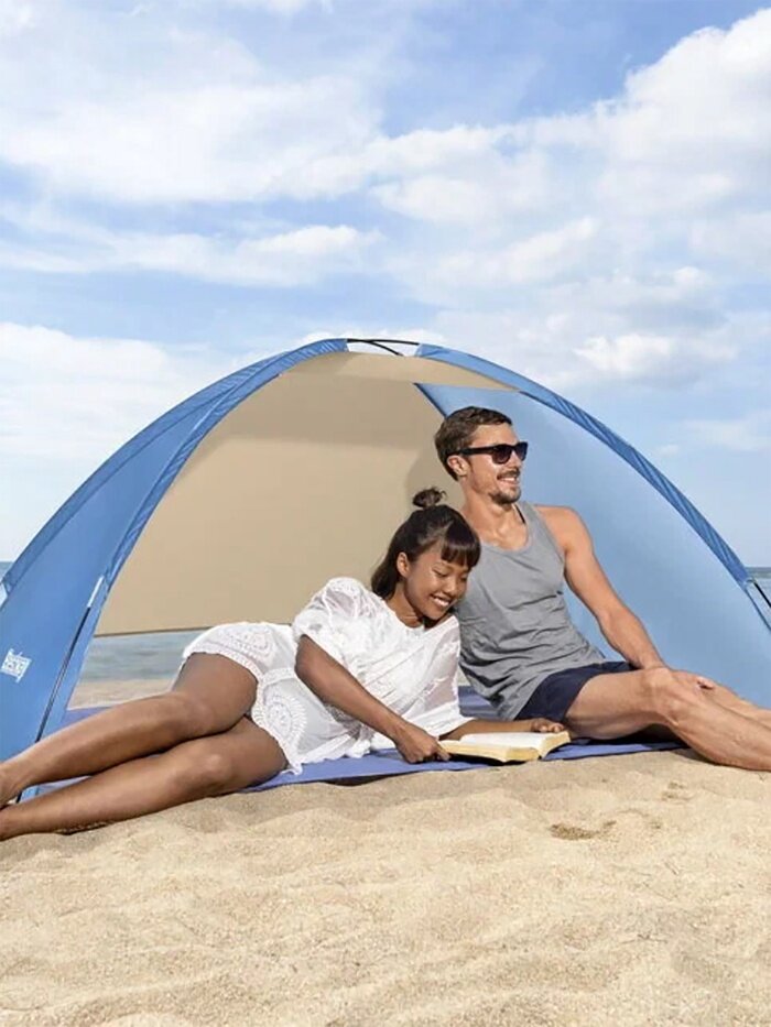 Палатка пляжная 2-местная Bestway BEACH GROUND 2 TENT 200×120×90 см трекинговая однослойная зелёная