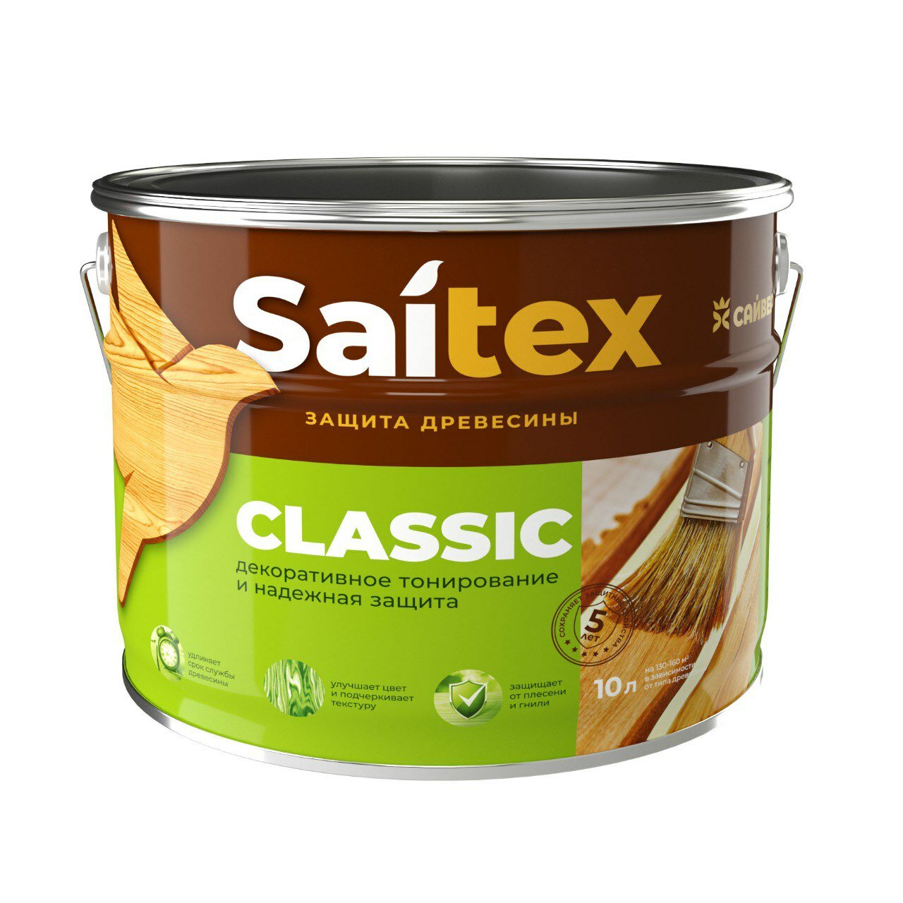 Деревозащитный состав Saitex Classic Орегон 10л