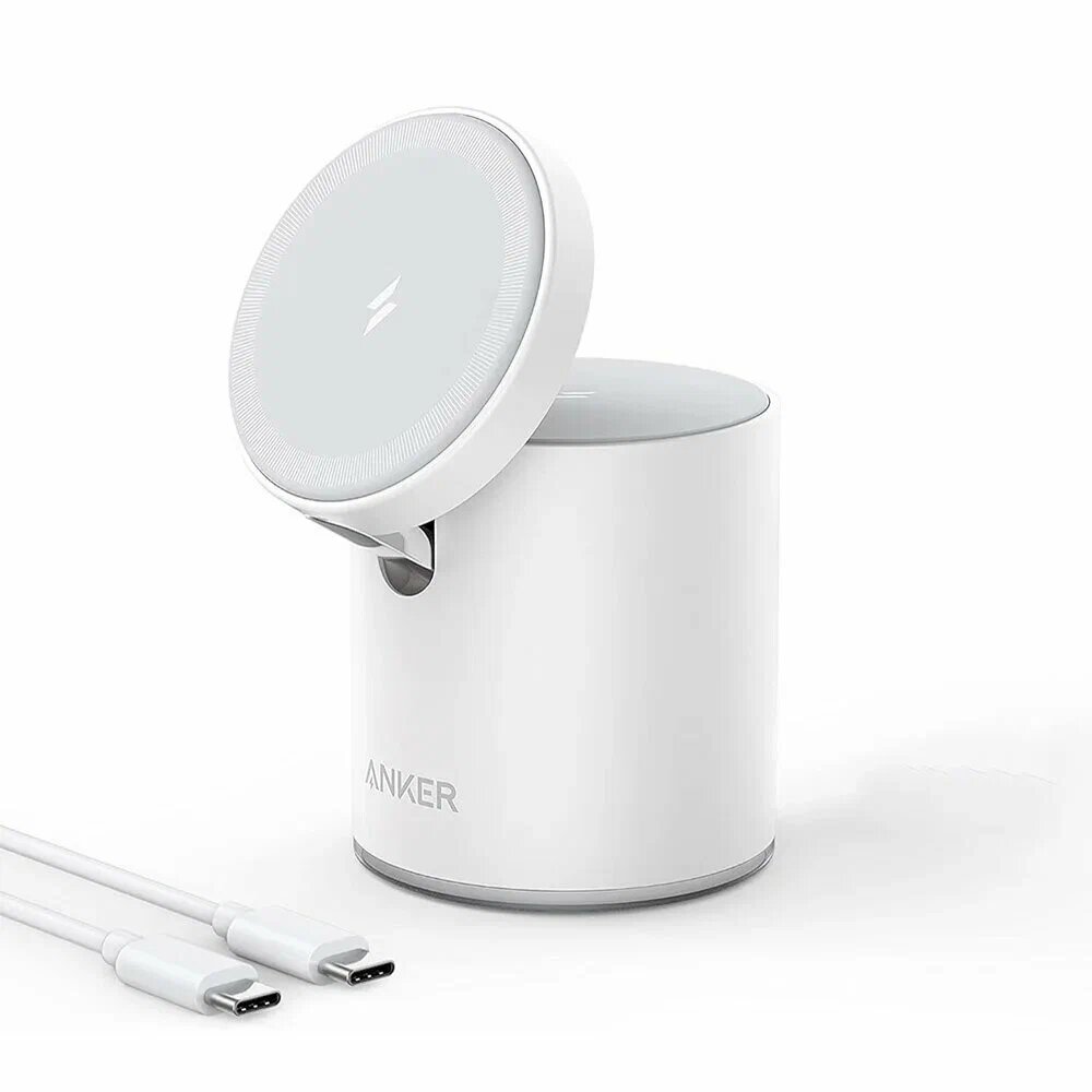 Беспроводное зарядное устройство Anker 623 Magnetic Wireless Charger MagGo White белое