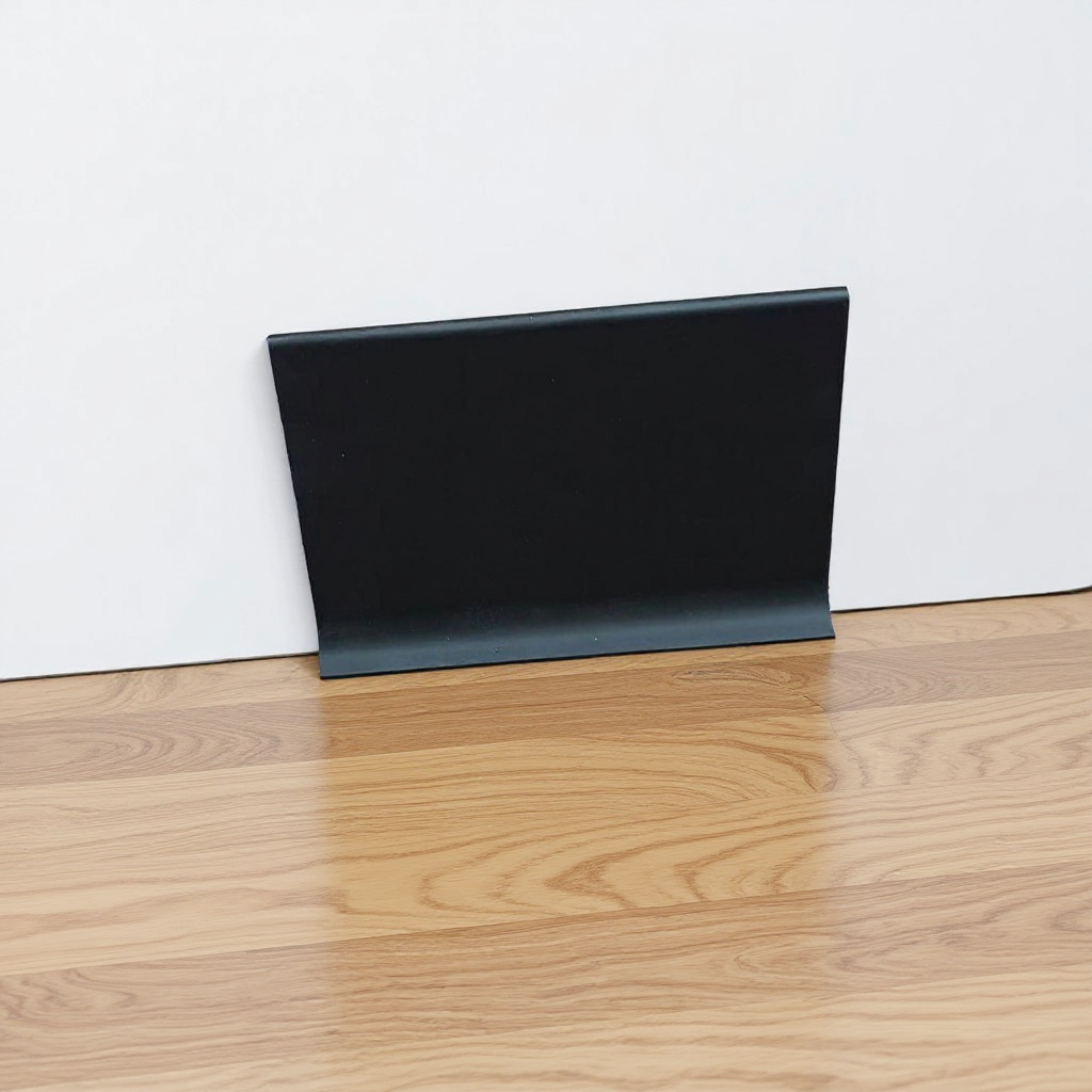 Алюминиевый плинтус L формы 8 см черный BFM ProFILE 010-80 2960x80х10 мм