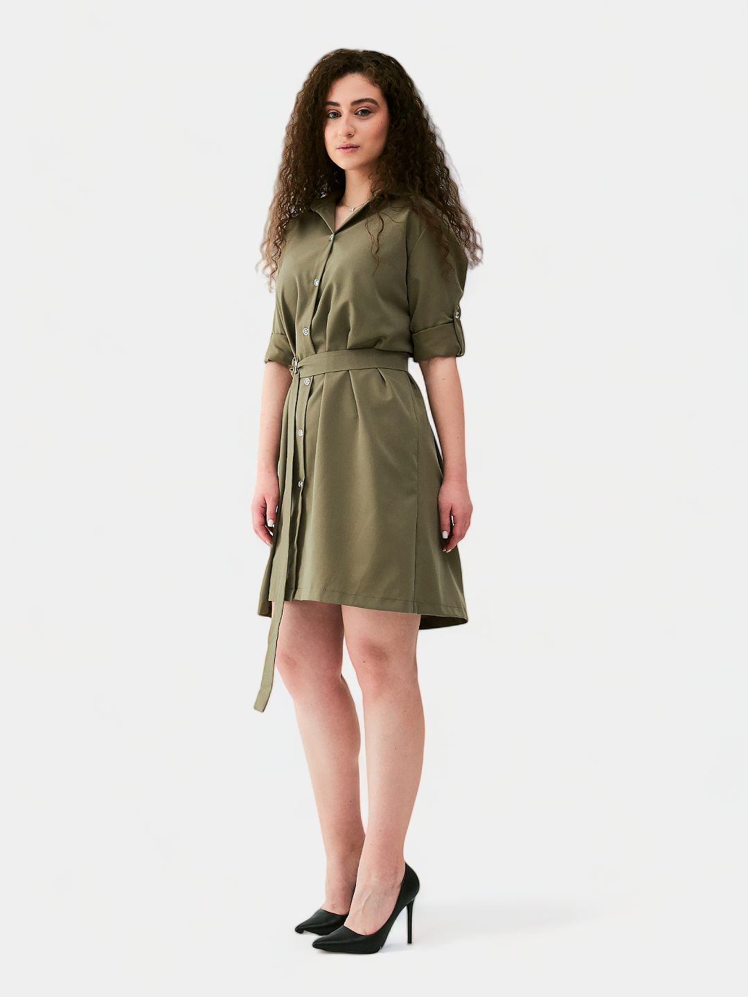 Платье , размер S, хаки — фото 1