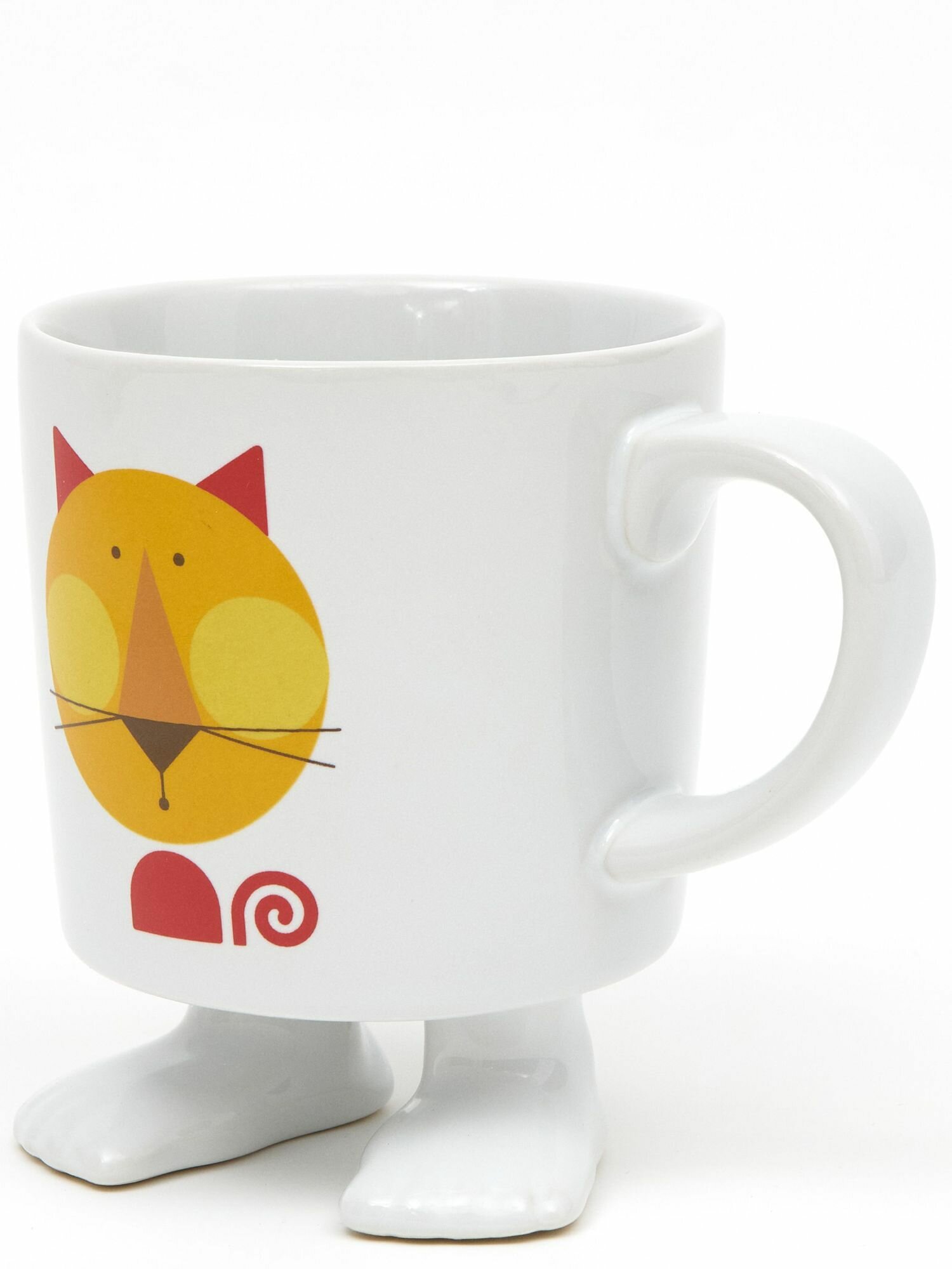 Кружка с котом керамическая для чая кофе на ножках