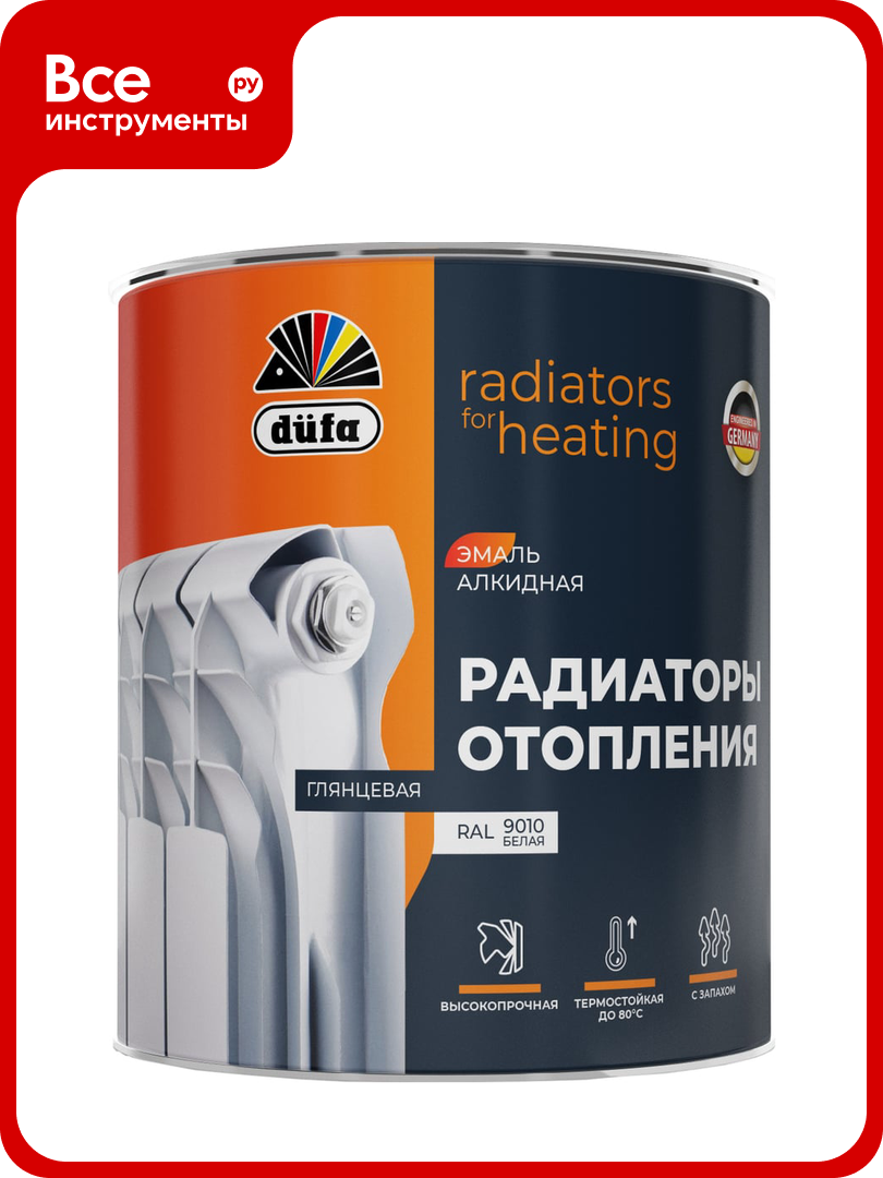 Алкидная эмаль Dufa Радиаторы отопления база 1 075 л МП00-012294