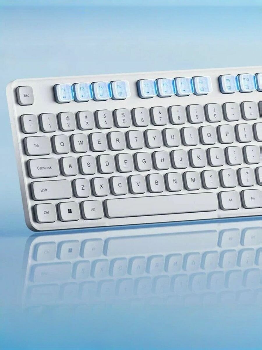 Картинки Комплект беспроводная клавиатура и мышь (русская раскладка) Mi Wireless Keyboard and Mouse Set 3 (WXJS03YM) White Grey