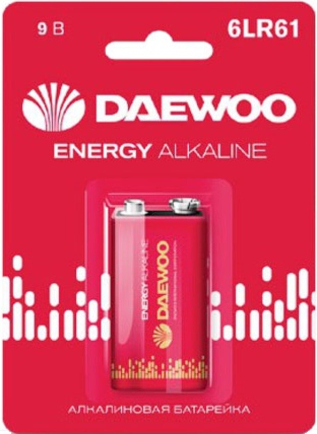 Батарейка DAEWOO Energy 5029729 BL 6LR61 EA-1B, 9В, щелочная, 1 шт