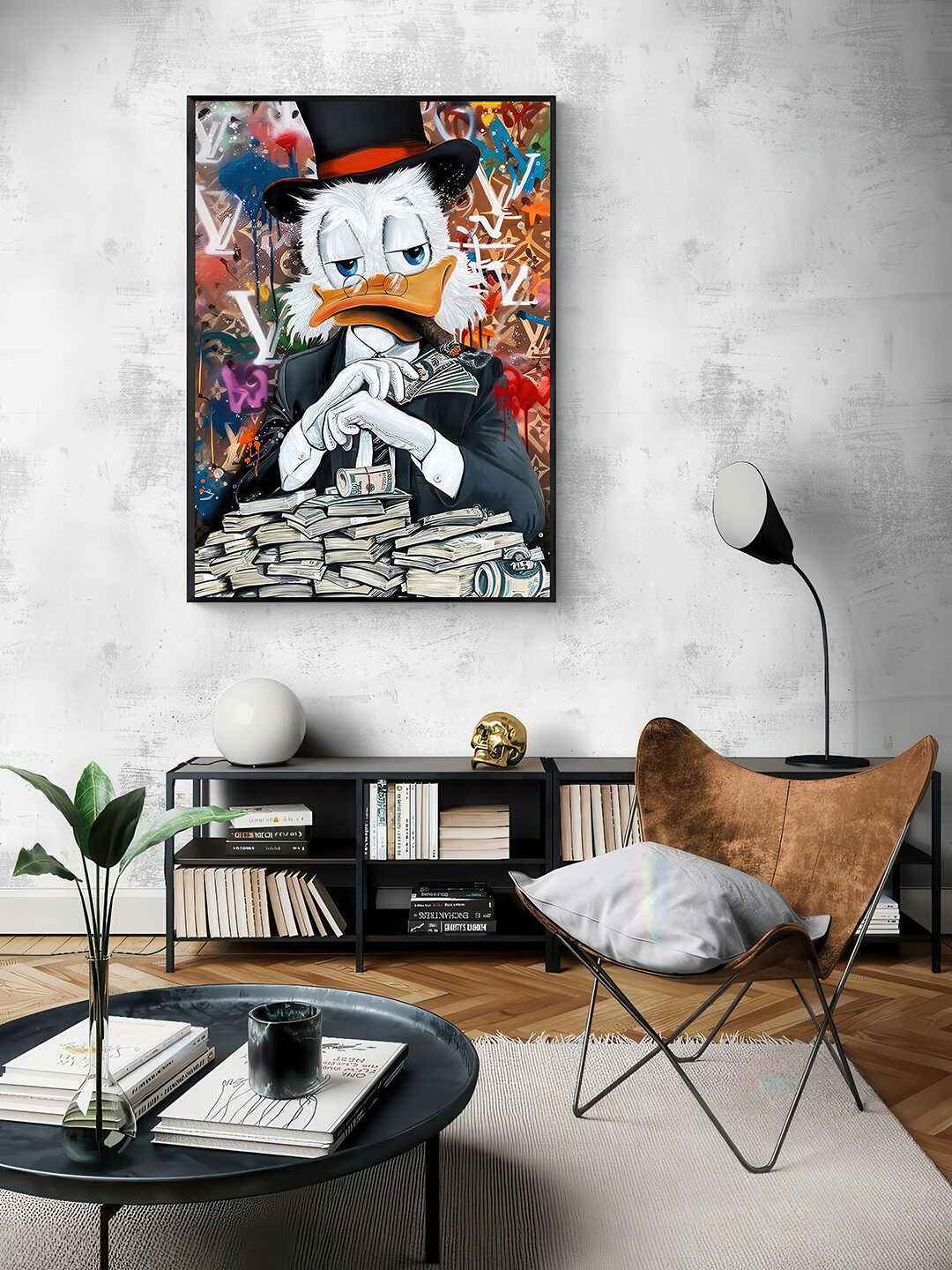 Картина "Купюрный авторитет", интерьерная, на холсте, без рамы, цифровая печать 110 x 150 — фото 1