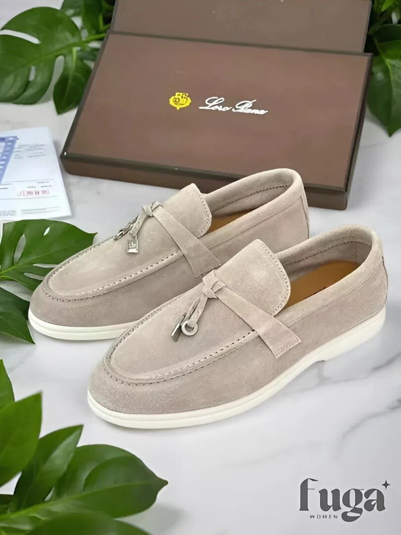 Лоферы Loro Piana линейка, размер 37, молочный