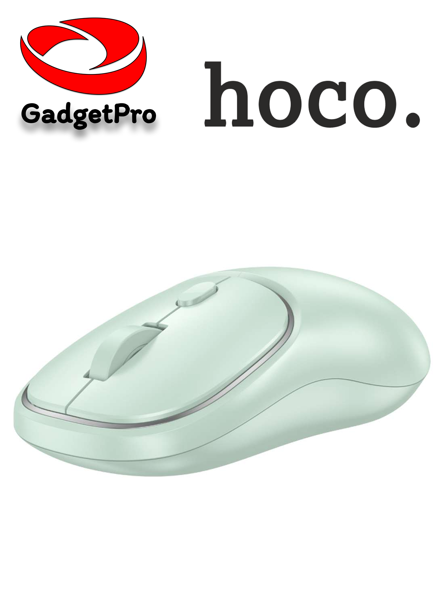 Беспроводная компьютерная мышь Hoco GM25 Royal, двухрежимная 2.4G + Bluetooth 3.0/5.2, 800–1600 DPI, 4 кнопок Салатовый — фото 1