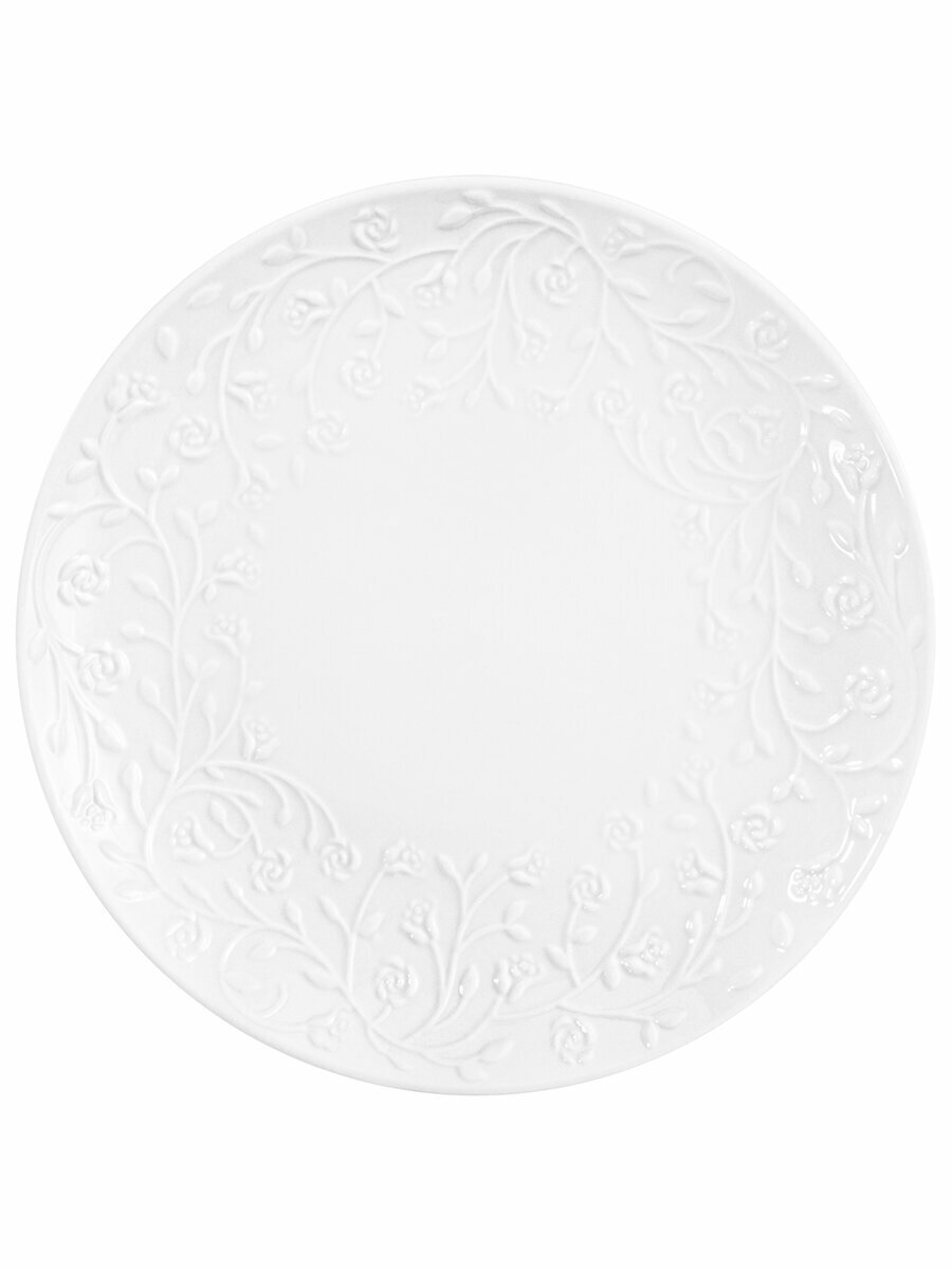 Набор тарелок 2 предмета 17,5х17,5х2 см Elan Gallery Веточки-цветочки — фото 1