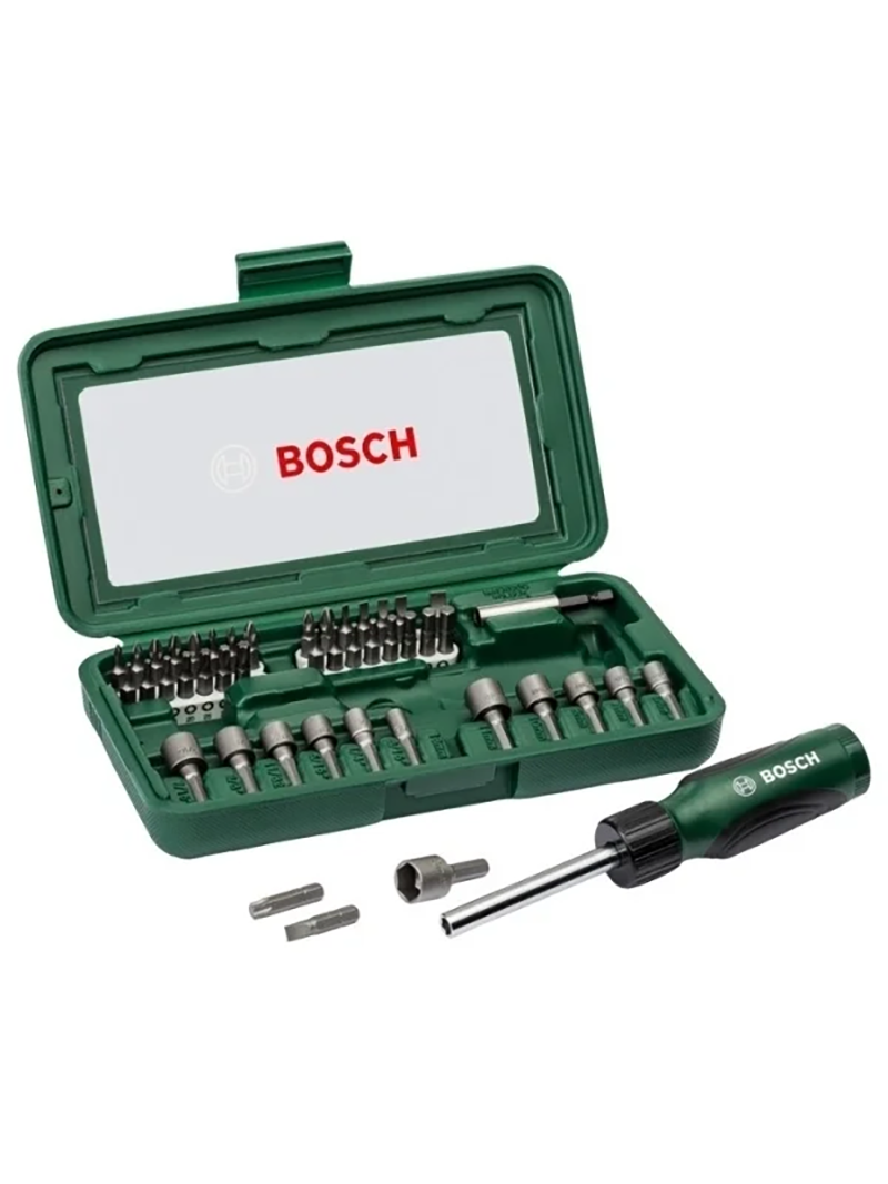 Набор бит и торцевых ключей Bosch 2607019504 магнитный держатель для демонтажа 46 предметов