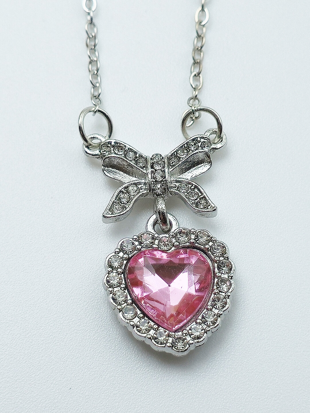 Цепь, 1 шт., длина 45 см, бело-розовый — фото 1