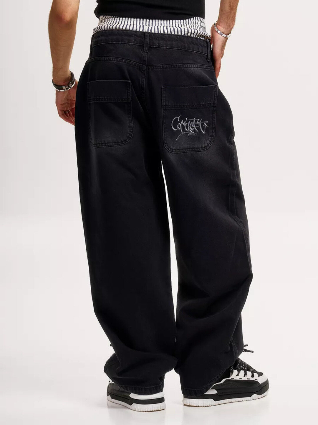 Джинсы багги F17 JEANS, размер 30 US (42-44), черный — фото 1