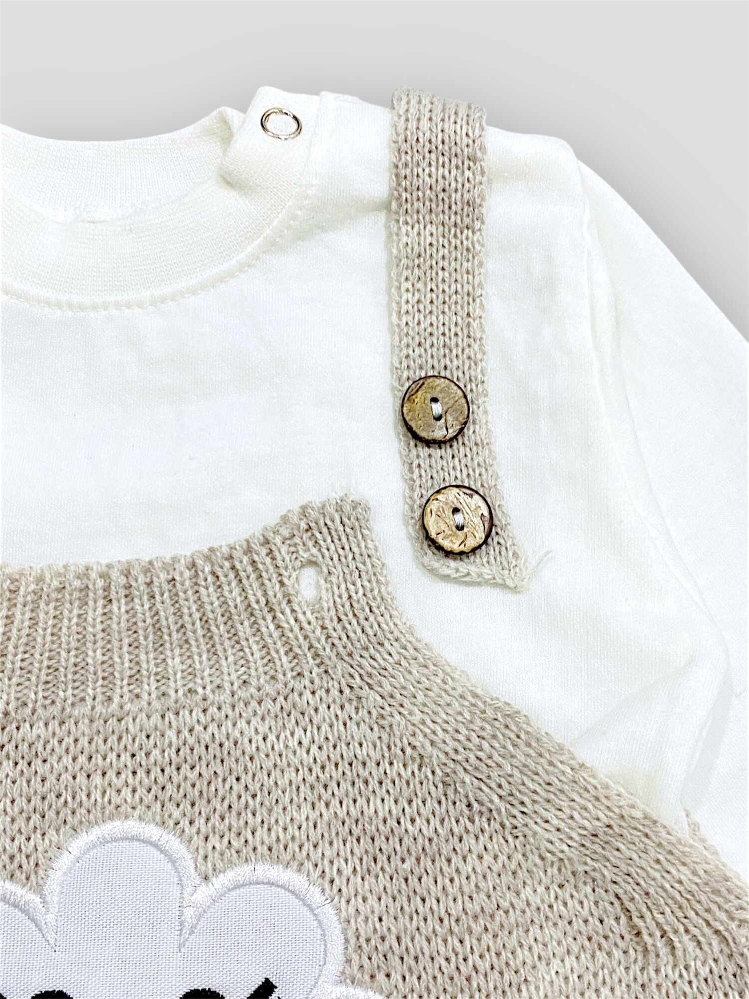 Комбинезон Gunesh Line Textile линейка, открытая стопа, размер 68, бежевый — фото 1