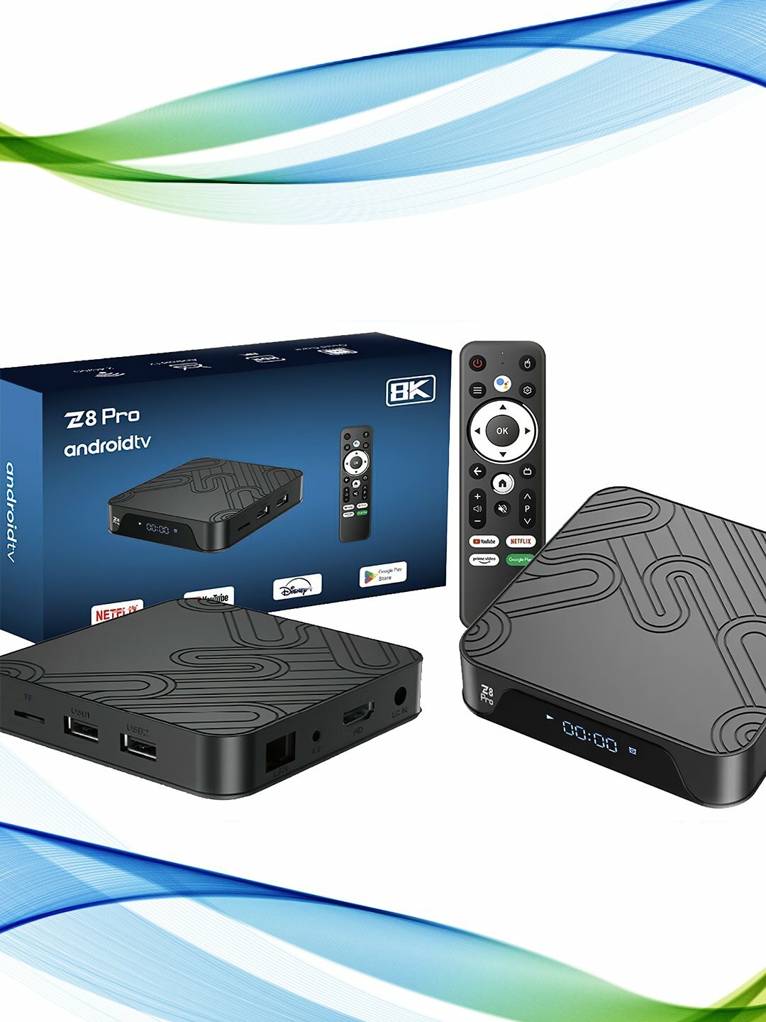 Smart Box Z8 Pro ТВ-приставка (4/32 ГБ, Allwinner H618, Mali-G31, 8K, Android 12, Wi-Fi 2.4/5 ГГц)