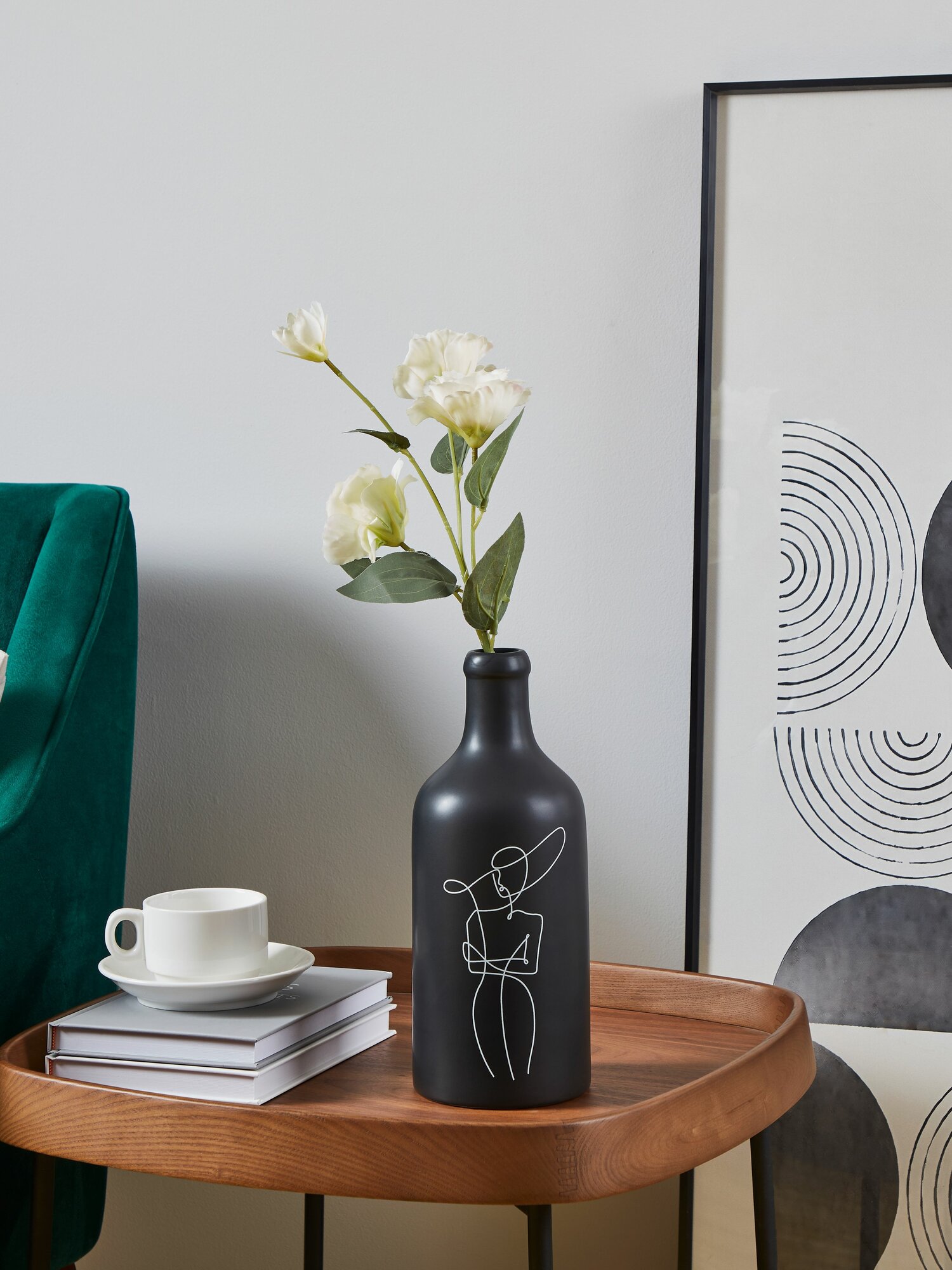 Ваза EGLO KITAKATA 421119 настольная керамика черно-белая 30см