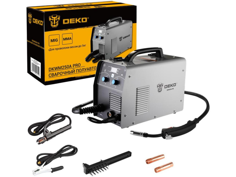 Сварочный полуавтомат Deko DKWM250A MIG-MAG/мма 7квт
